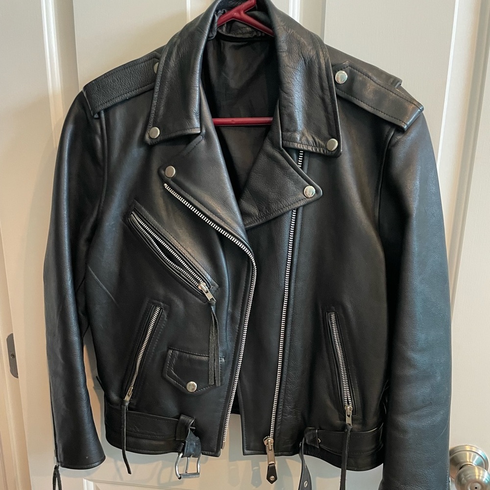 Echtes Leder Echt Leer Black Leather Motorcycle Jacket